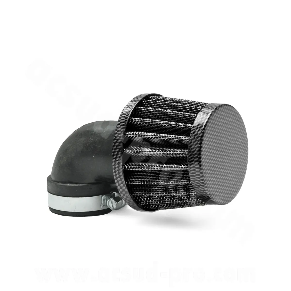 Filter udara TNT tipe KN small coudé Ø28/35 imitasi karbon