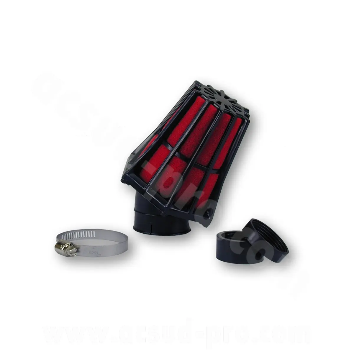 Luftfilter Carenzi R-Evolution 30° Ø35/28 schwarz/rot