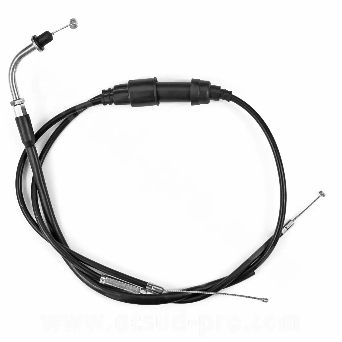 Transmission gaz/accélérateur complète adaptée Yamaha PW 50 cc 1981 (câble + gaine)