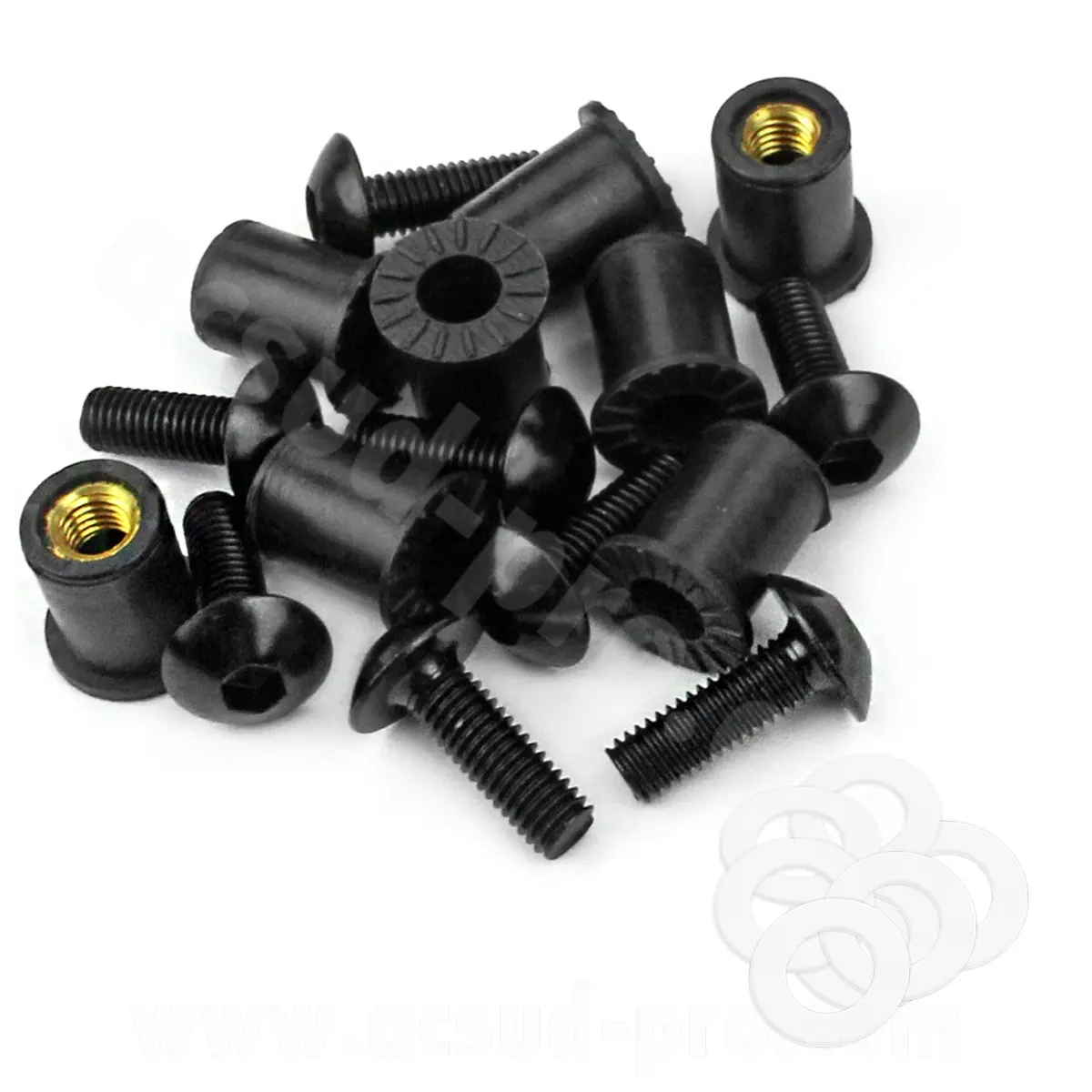 Mootorratta tuuleklaasi kruvikomplekt must (8 tk) M5X15MM