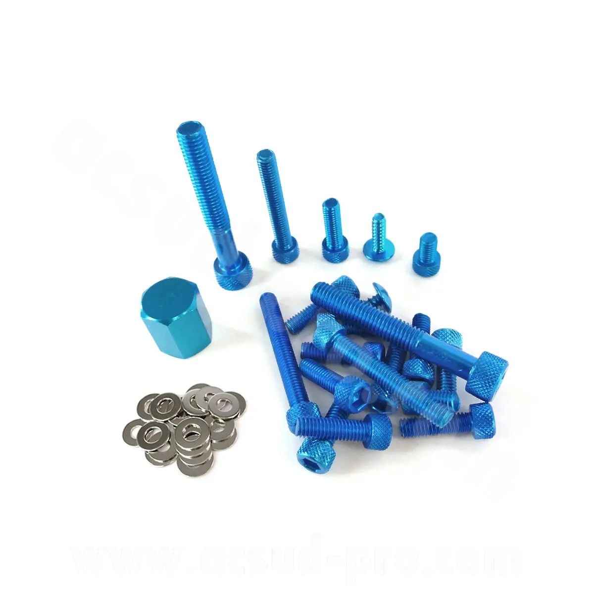 Dekoratiivsete kruvide komplekt MBK 50 Booster 1999-2003 / Yamaha 50 BWS 1999-2003 jaoks sinine