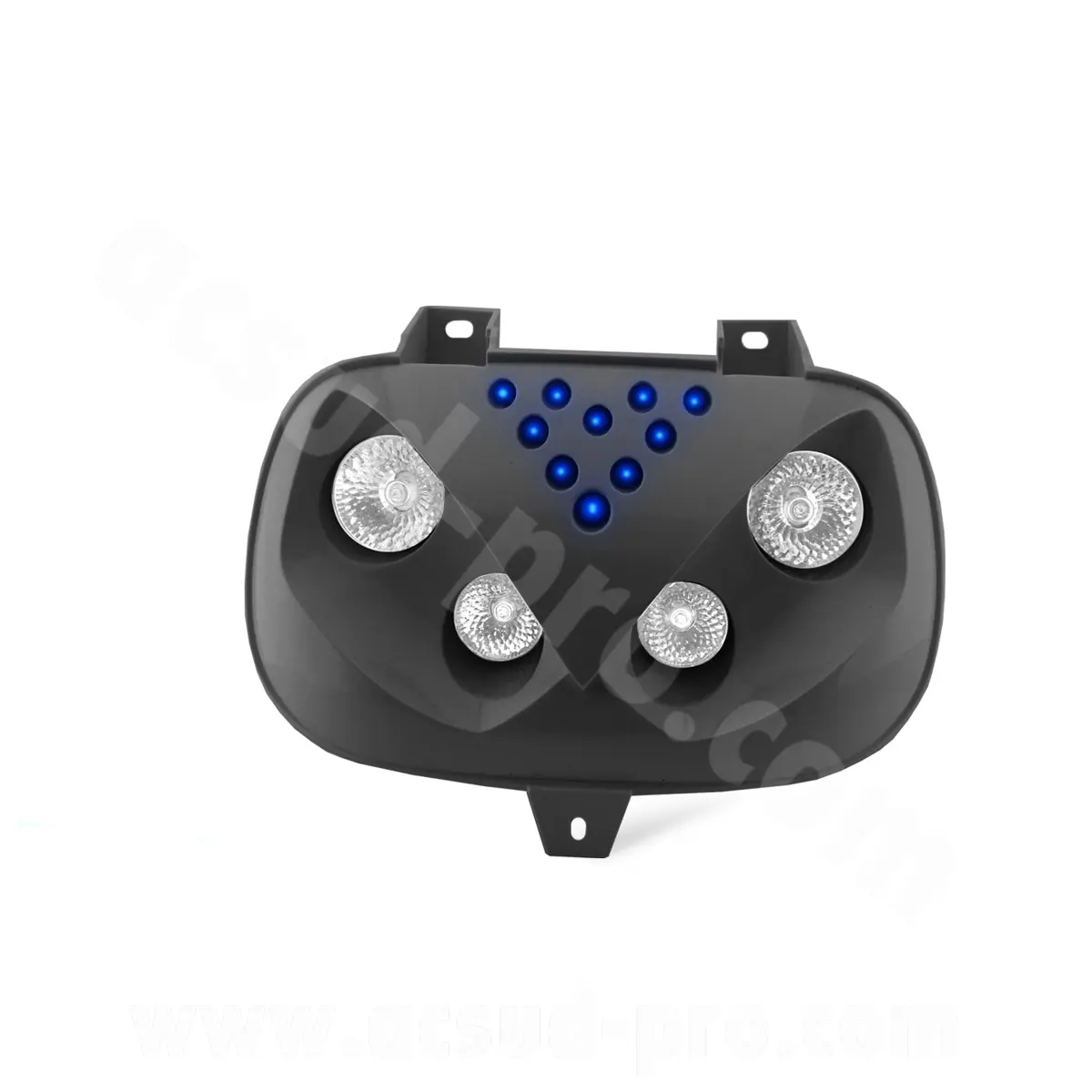 Double optique TNT 4 lampes halogène + LEDs adaptable MBK 50 Booster 1999-2003 / Yamaha 50 BWS 1999-2003 noir