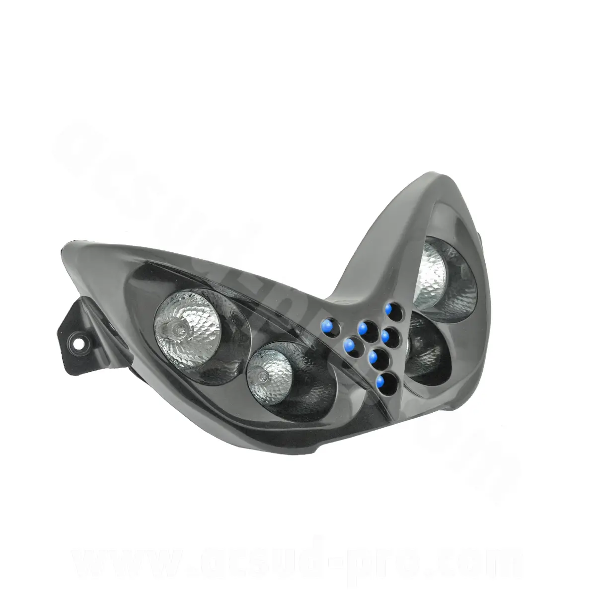Double optique TNT 4 lampes halogène + LEDs bleu adaptable MBK Nitro/Yamaha Aerox noir