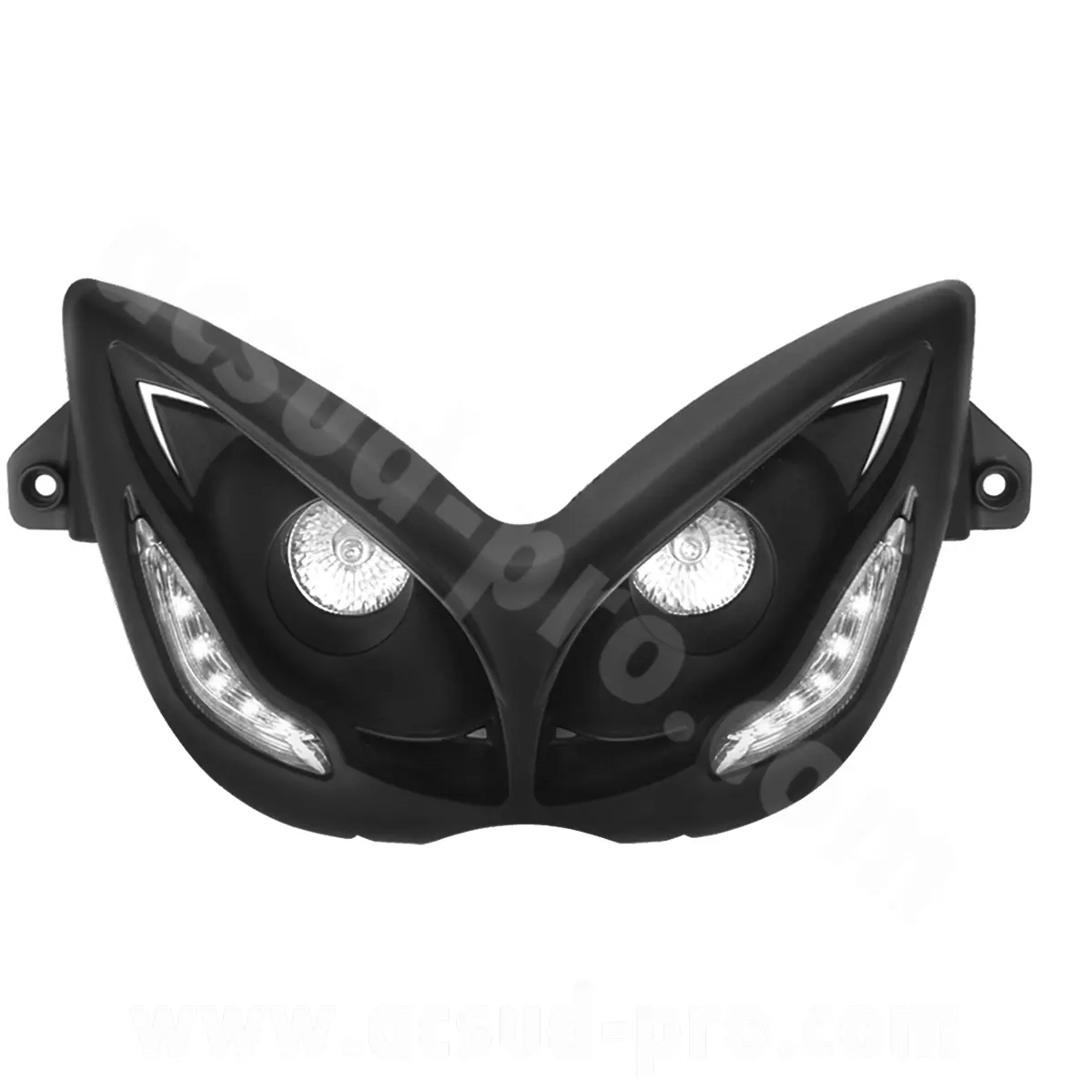 Double optique TNT 2 lampes halogène + LEDs blanches eyelight adaptable MBK Nitro/Yamaha Aerox noir