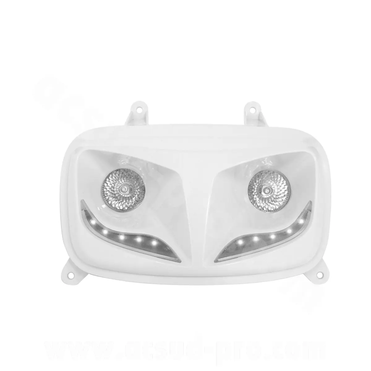 Double optique TNT 2 lampes halogène + LEDs blanches eyelight adaptable MBK Booster/Yamaha BWS à partir de 2004