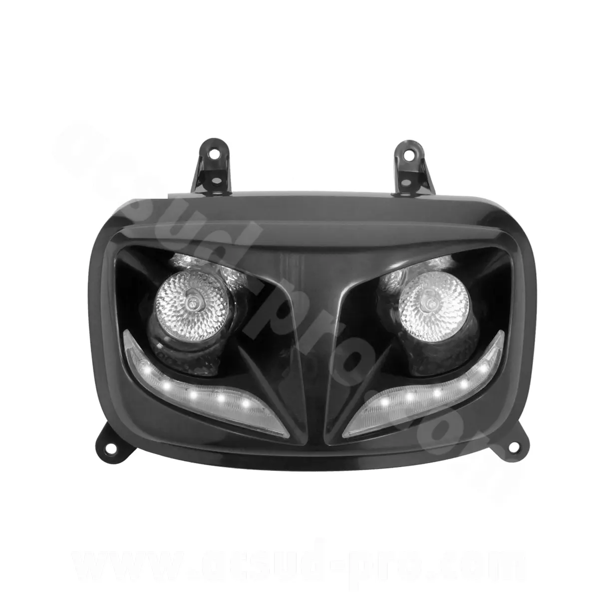 Double optique TNT 2 lampes halogène + LEDs blanches eyelight MBK Booster/Yamaha BWS à partir de 2004