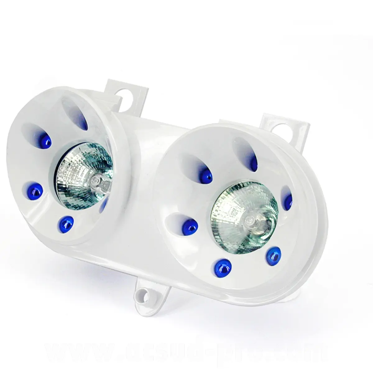 Double optique TNT halogène space adaptable Yamaha Rocket blanc/bleu