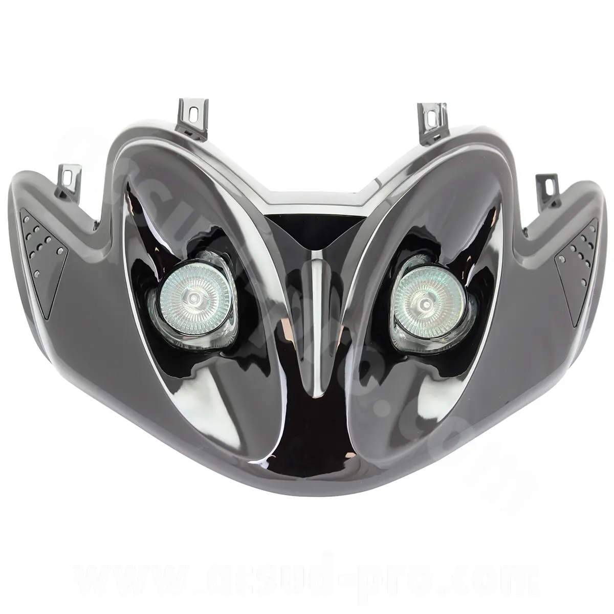 Doppeloptik TNT mit LED-Blinker anpassbar MBK Mach G / Yamaha Jog R schwarz