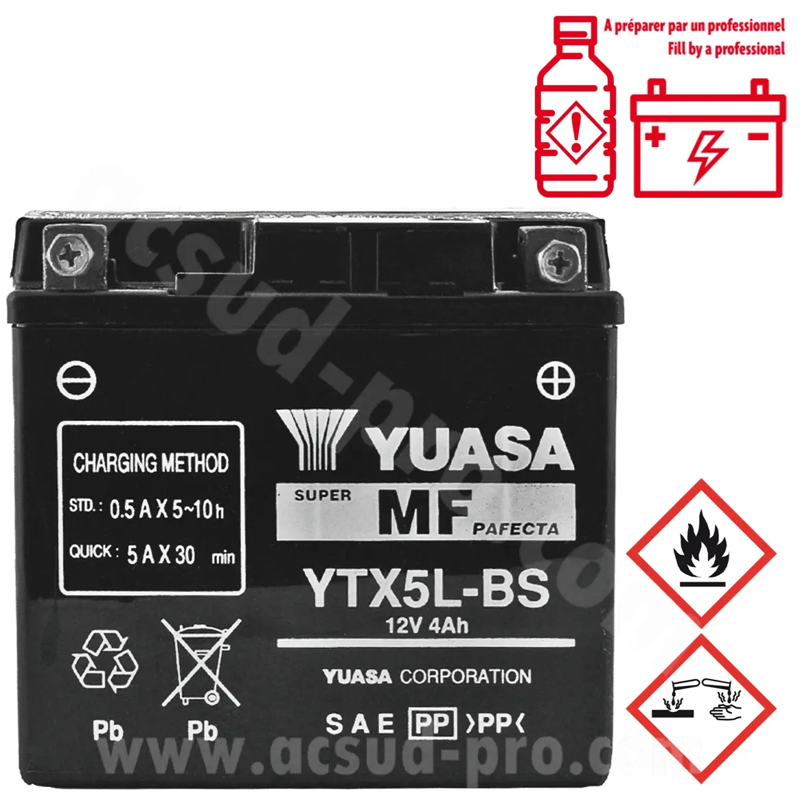 Batterie Yuasa YTX5L-BS AGM wartungsfrei