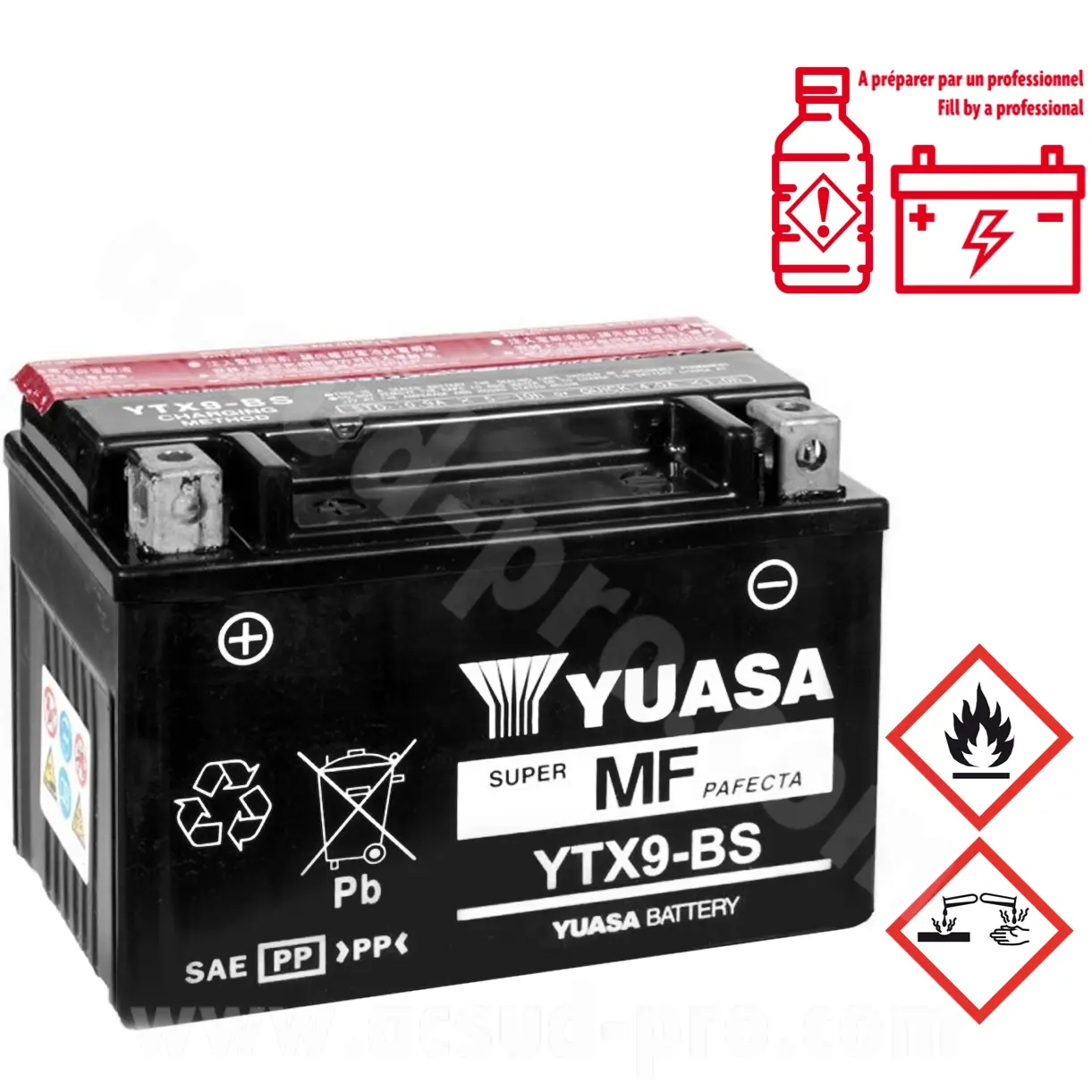 بطارية Yuasa YTX9-BS AGM خالية من الصيانة