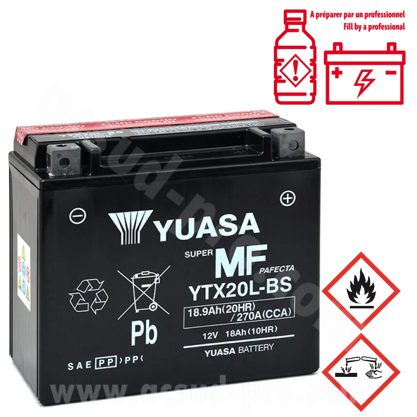 Motorradbatterie Yuasa YTX20L-BS