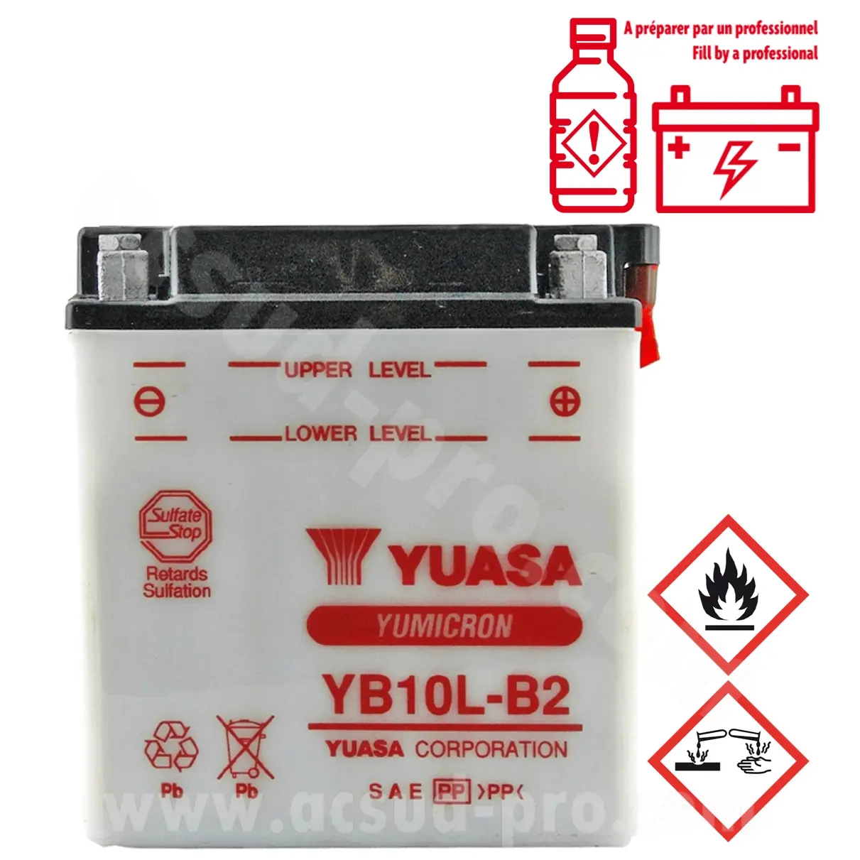 Batterie Yuasa YB10L-B2 konventionell mit Wartung