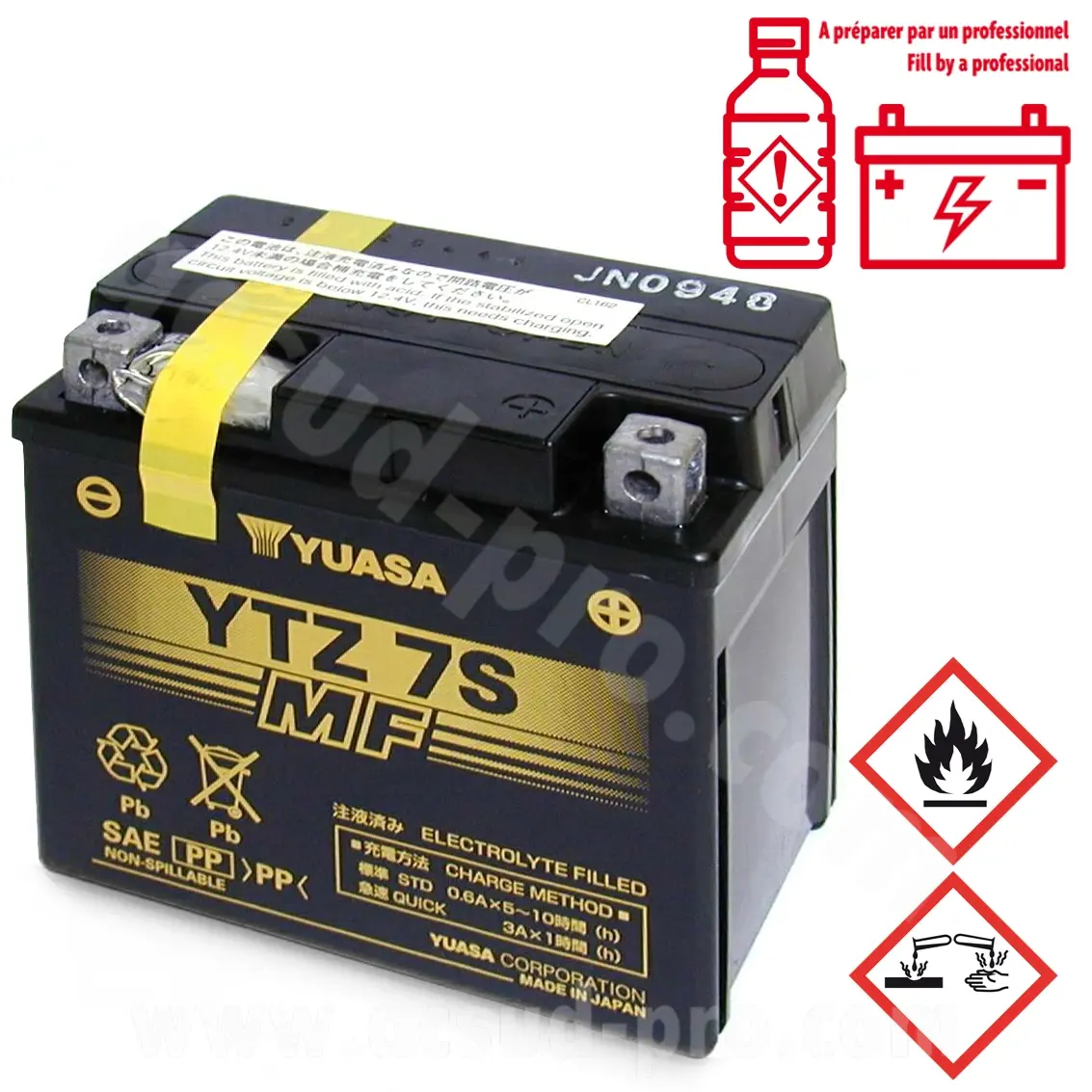 Yuasa YTZ7-S SLA-AGM wartungsfreie Batterie