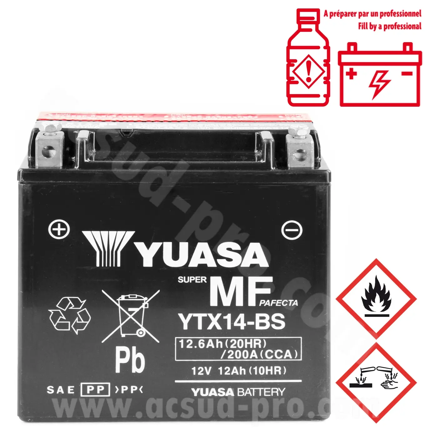 Batterie Yuasa YTX14-BS AGM wartungsfrei