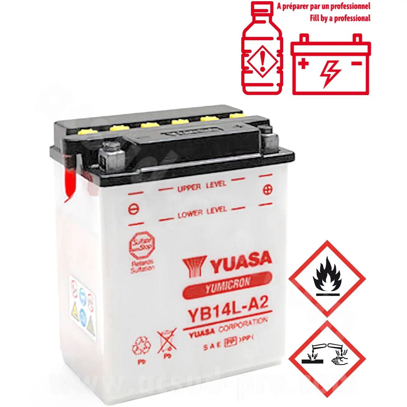 Batterie Yuasa YB14L-A2 konventionell mit Wartung