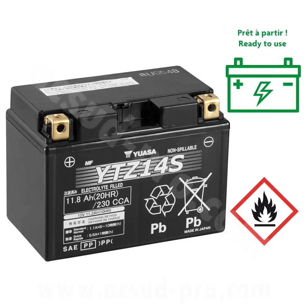 Batteri Yuasa YTZ14-S SLA-AGM vedligeholdelsesfri