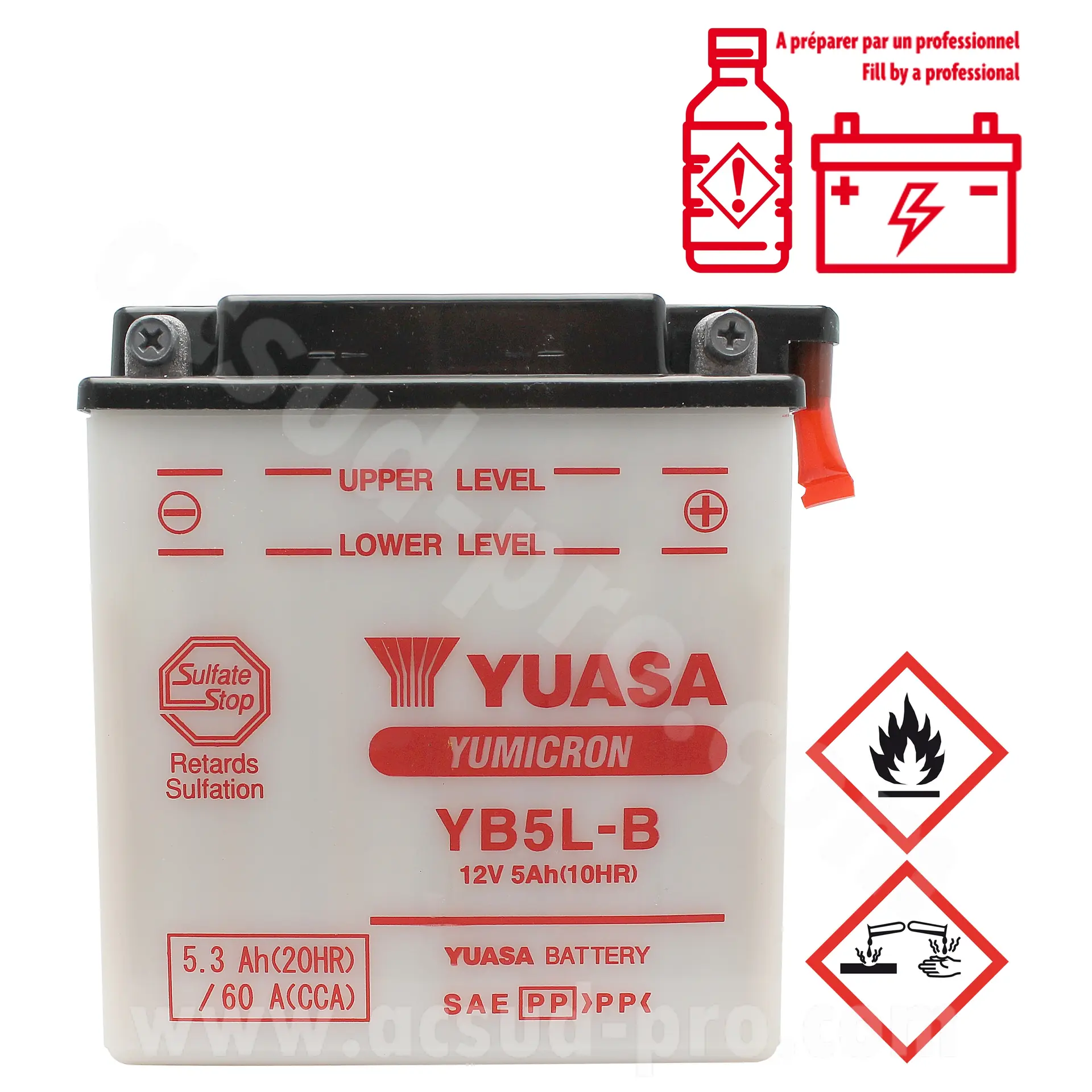 Batterie Yuasa YB5L-B 12V 5.3 Ah