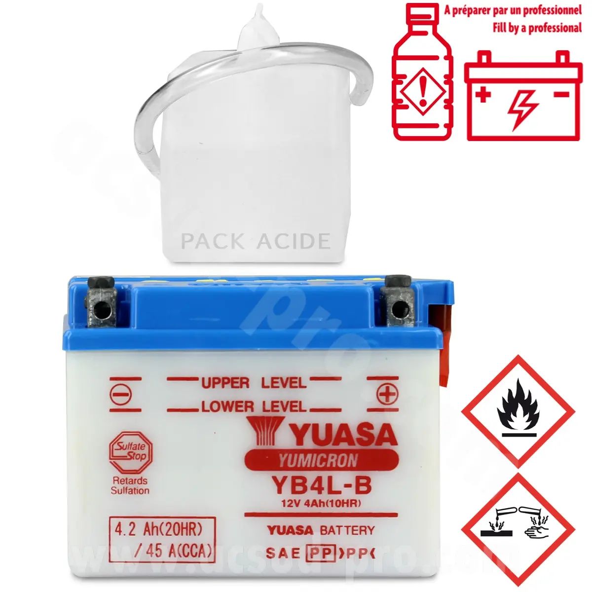 Batterie Yuasa YB4L-B konventionell mit Wartung