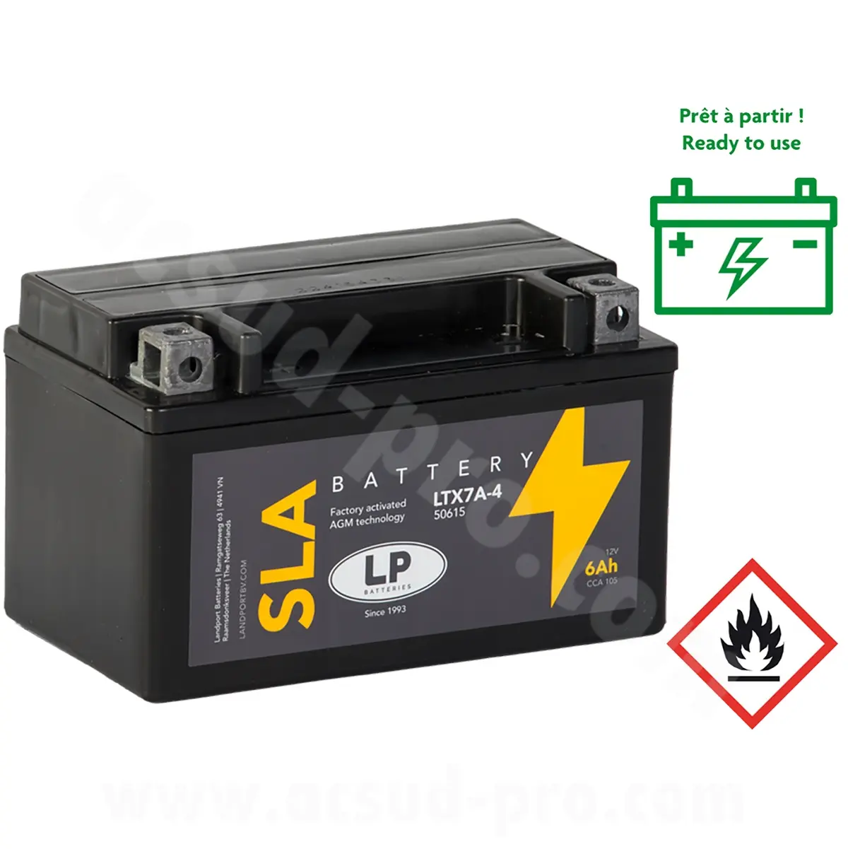 Batterie Landport LTX7A-4 12V 6AH wartungsfrei sla/agm Technologie ( YTX7A-BS)