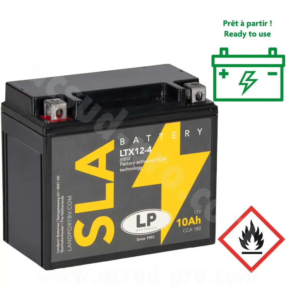 Landport LTX12-4 12V 10A মেইনটেনেন্স-ফ্রি SLA/AGM প্রযুক্তি ব্যাটারি (YTX12-BS)
