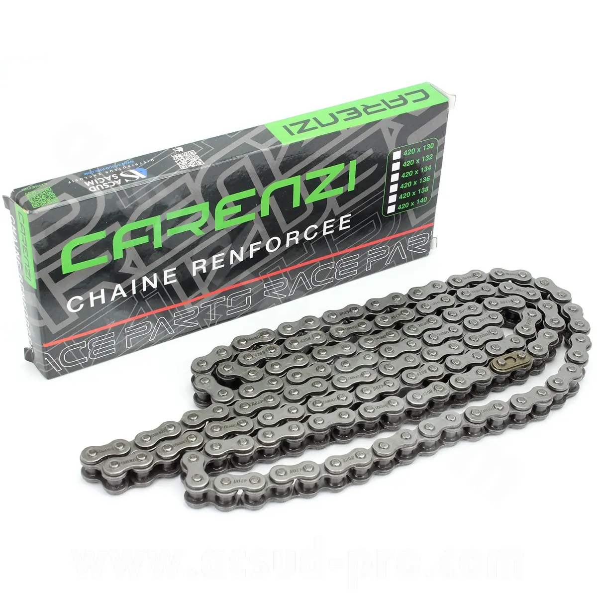 Motorradkette mecaboite verstärkt Carenzi 420 138 Glieder