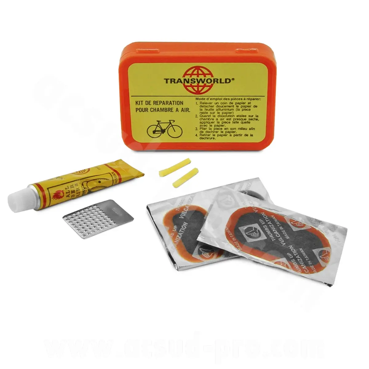 Kit réparation TNT cyclo rustines et tube dissolution