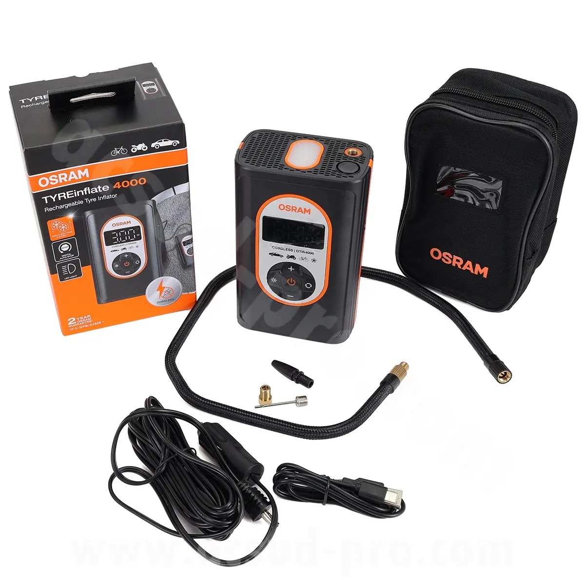 Compresseur de pneus rechargeable Osram Tyre Inflate 4000 12V USB-C