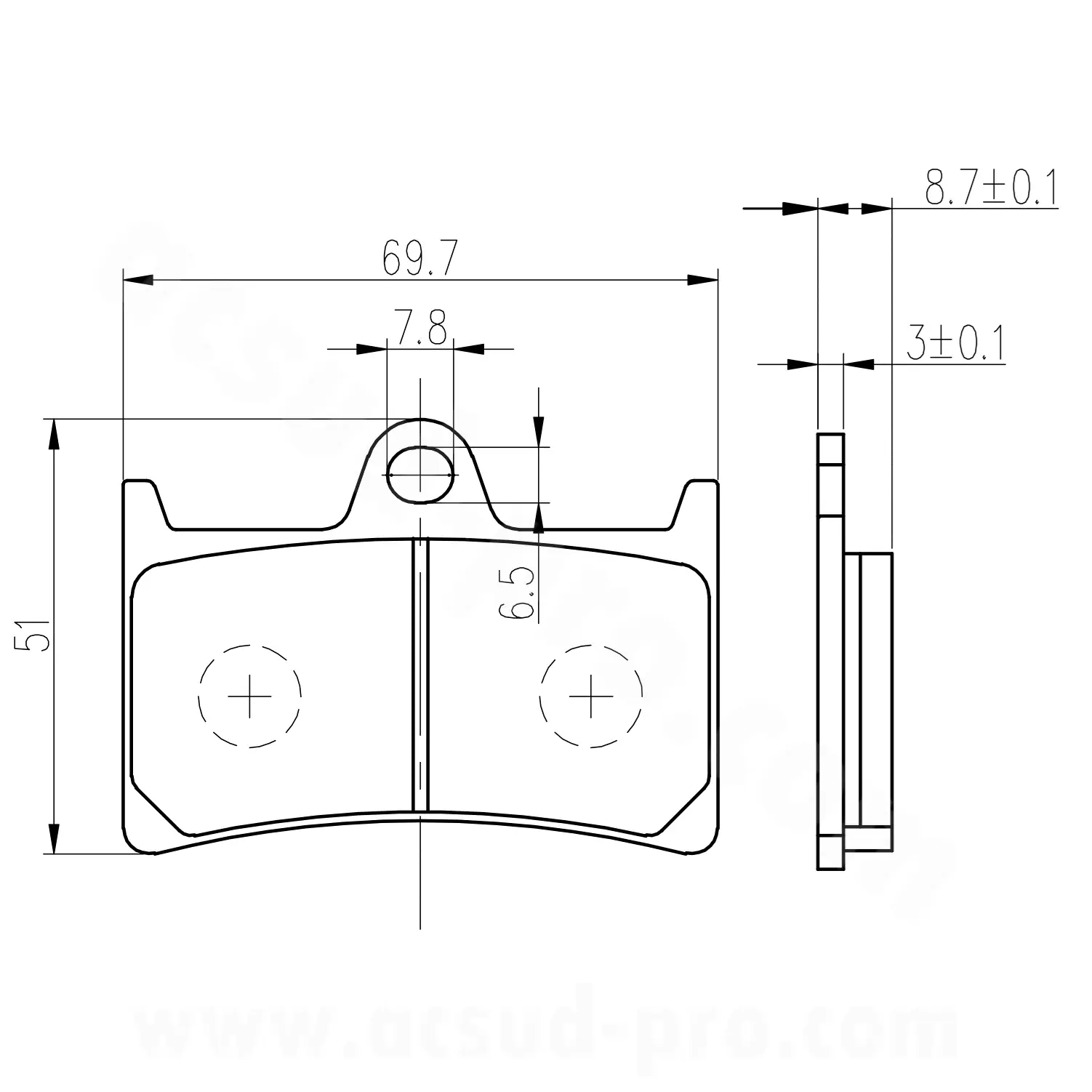Bremsbelag Vorderrad Yamaha TMAX 500 2008-2011 / 530 2012+ / 560 2020+