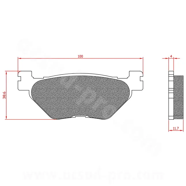 Bremsbelag hinten Brenta passend für Yamaha TMAX 500 2001-2003 / TMAX 500-530-560 cc 2008-2024 ECE R90 zertifiziert BR3058