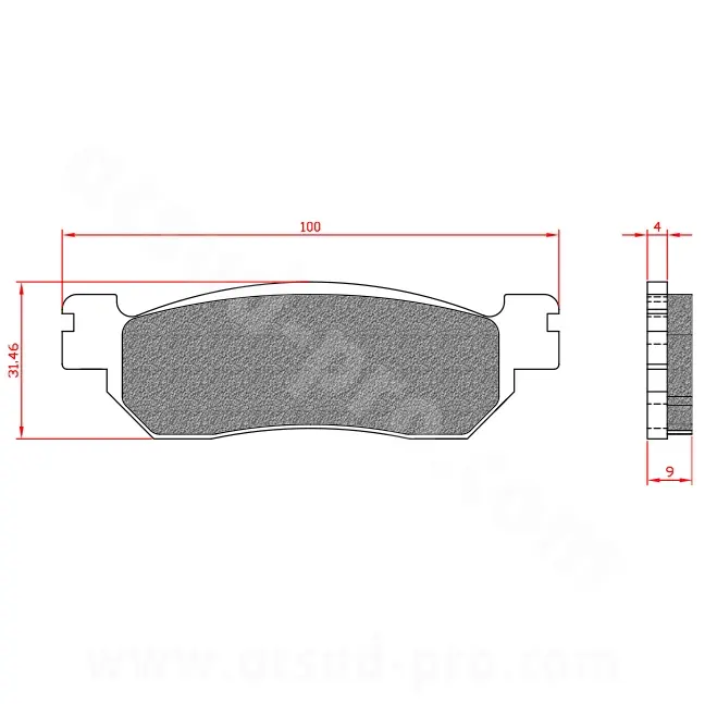 Brenta Hinterrad-Bremsbelag Yamaha X-Max 125 2010-2018 / Majesty / X-Max / X-City 250 2005-2014 ECE R90 zertifiziert BR3022