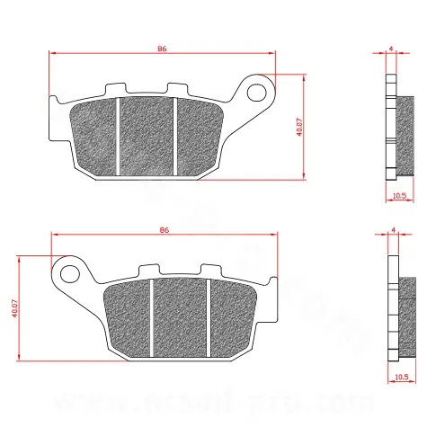 Bremsbelag hinten Brenta BR3073 ECE R90-geprüft