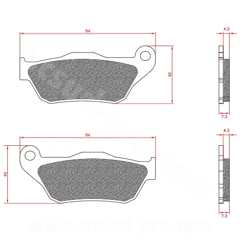 Klocki hamulcowe maxiscooter / motocykl Brenta adapt. yamaha skyliner / majesty / burgman / yzf-r 125 / aprilia / gilera GP800 / SRV 850 / husquevarna SMS / XMAX 125 cc 2006-2009 (przednie) (homologowane ece R90) BR3080