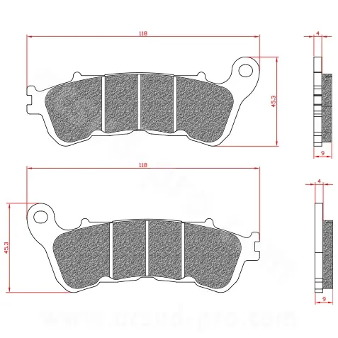 Pastiglia freno maxiscooter Brenta adattabile Honda SH 125/300 cc, Swing 2008-2013, Suzuki Burgman 125 cc 2007-2013 omologata ECE R90 BR3081