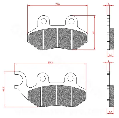 Bremsbelag Brenta BR3099 für Maxiscooter passend für Sym Fiddle/Jet 4/Orbit/PGO/Peugeot Tweet 50-125 cc ECE R90 zugelassen
