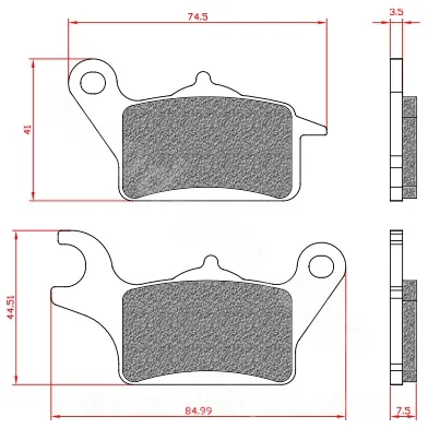 Bremseklods foran maxiscooter Brenta tilpasset Honda Vision 110 2017-2022 / Zoomer X / Click 125i (godkendt ECE R90) BR3181