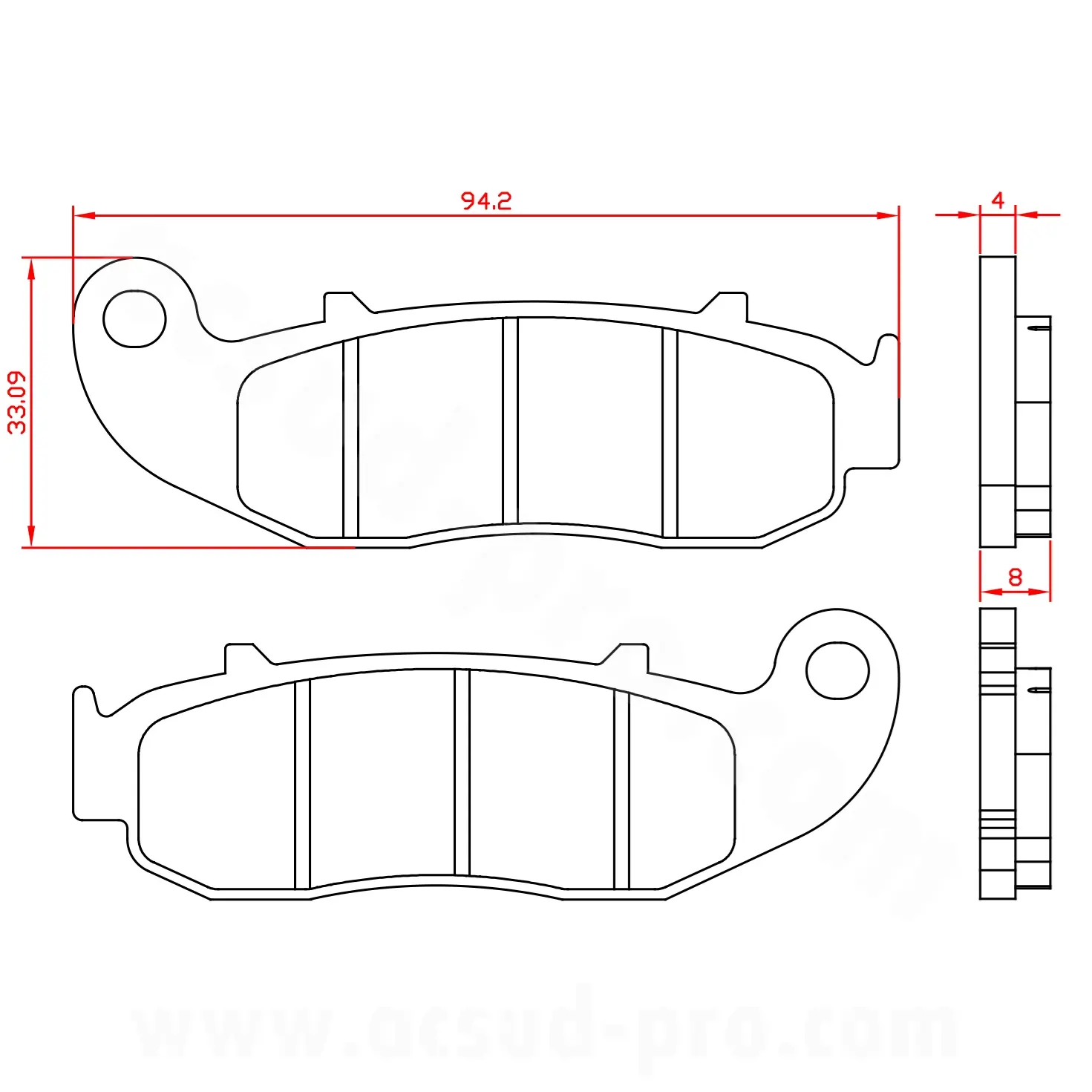Plaquette de frein moto Brenta adaptable Fantic 50-125-250 cc Caballero / Performance / Competition / Vent Moto 50 cc Baja - Dérapage avant (homologuée ECE R90) BR3221