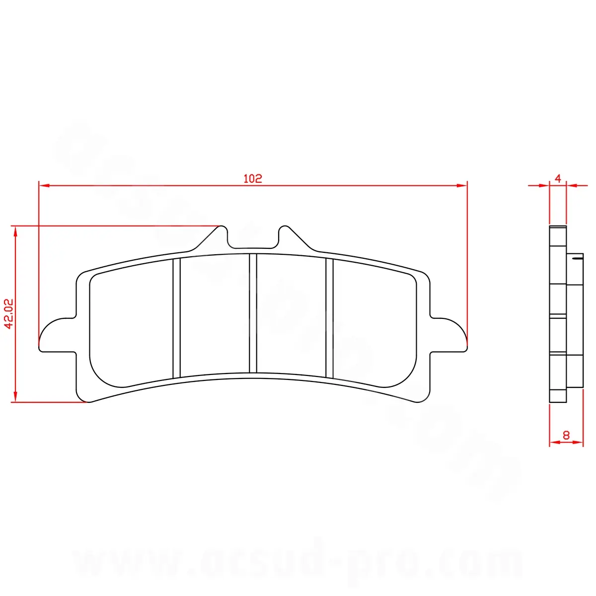 Vorderer Bremsbelag Brenta gesintert passend für Aprilia 1000 RSV4 RF 2015> / BMW 1200 HP2 2008-2011 / KTM 1290 SuperDuke 2014> / Honda 1000 CBR RR 2014> / Kawasaki H2 - Brembo Racing TMAX BR4113 Bremssattel