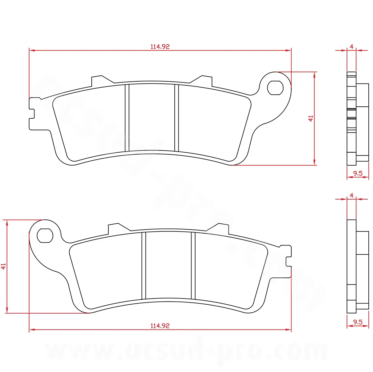 Forbremskloss Brenta metall sintret tilpasset Honda GL Goldwing 1800 2001-2017 BR4306
