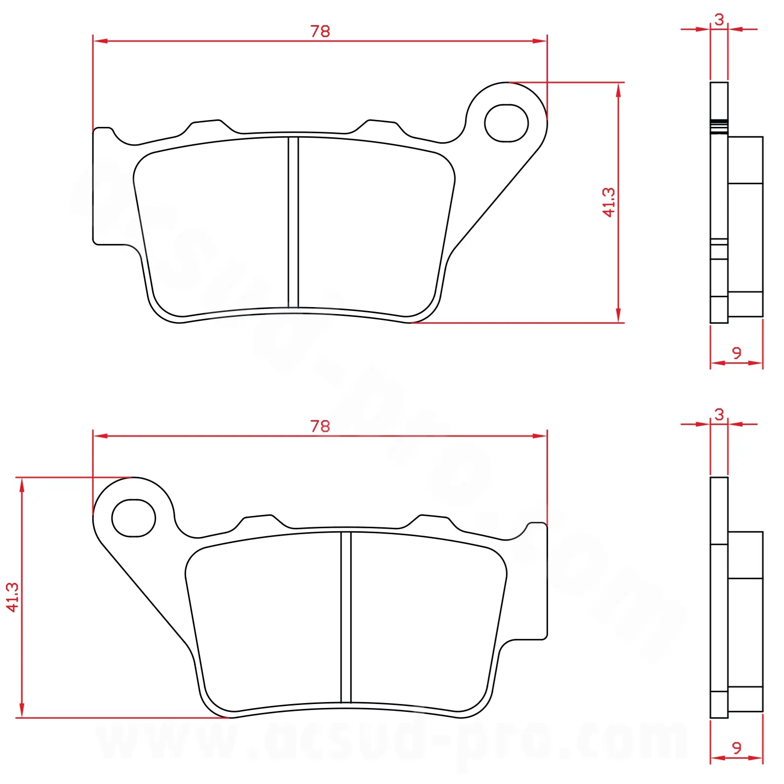 브렌타 오토바이 브레이크 패드 적응형 BMW F650 / F750 / F850 / s 1000R 후륜 / 야마하 테네레 700 후륜 / KTM 듀크 690 / 어드벤처 790-950 / 트라이엄프 후륜 (ECE R90 승인) BR3088