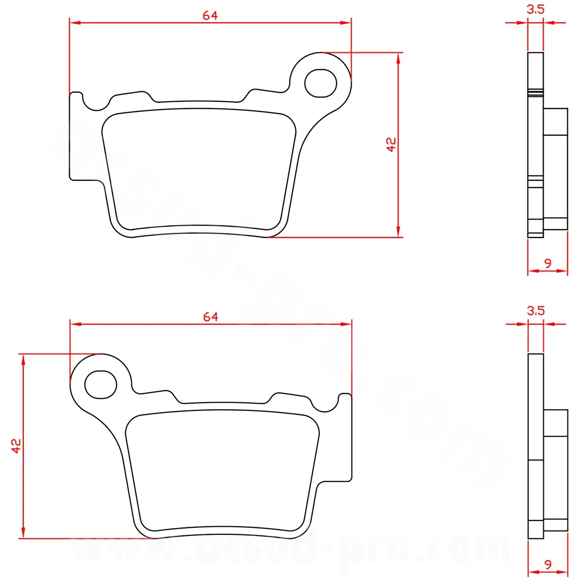 Bromsbelägg motorcykel Brenta offroad passande husqvarna 125-250-300-450 TE, 510-570 SMR bak / KTM 125-250-300-400-535 exc / husaberg 125-250 TE, 450-570 fe ( BR6056)
