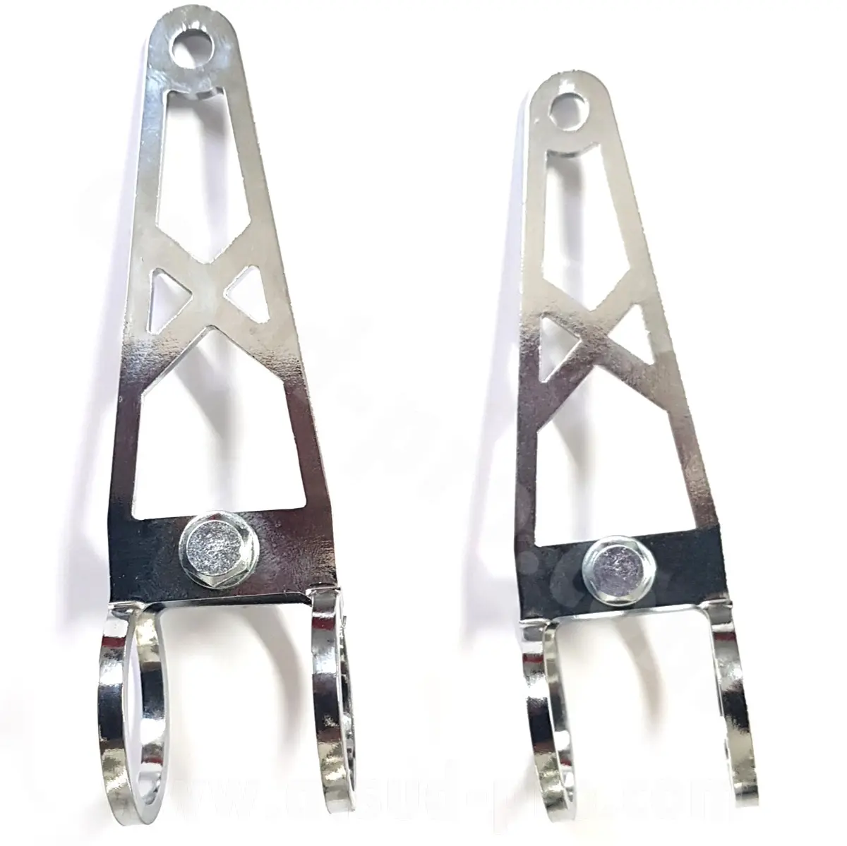 Kit 2 pièces support optique racing x long chromé Ø28