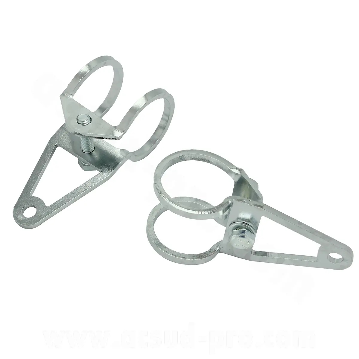 Kit 2 pièces support optique racing court chrome Ø28