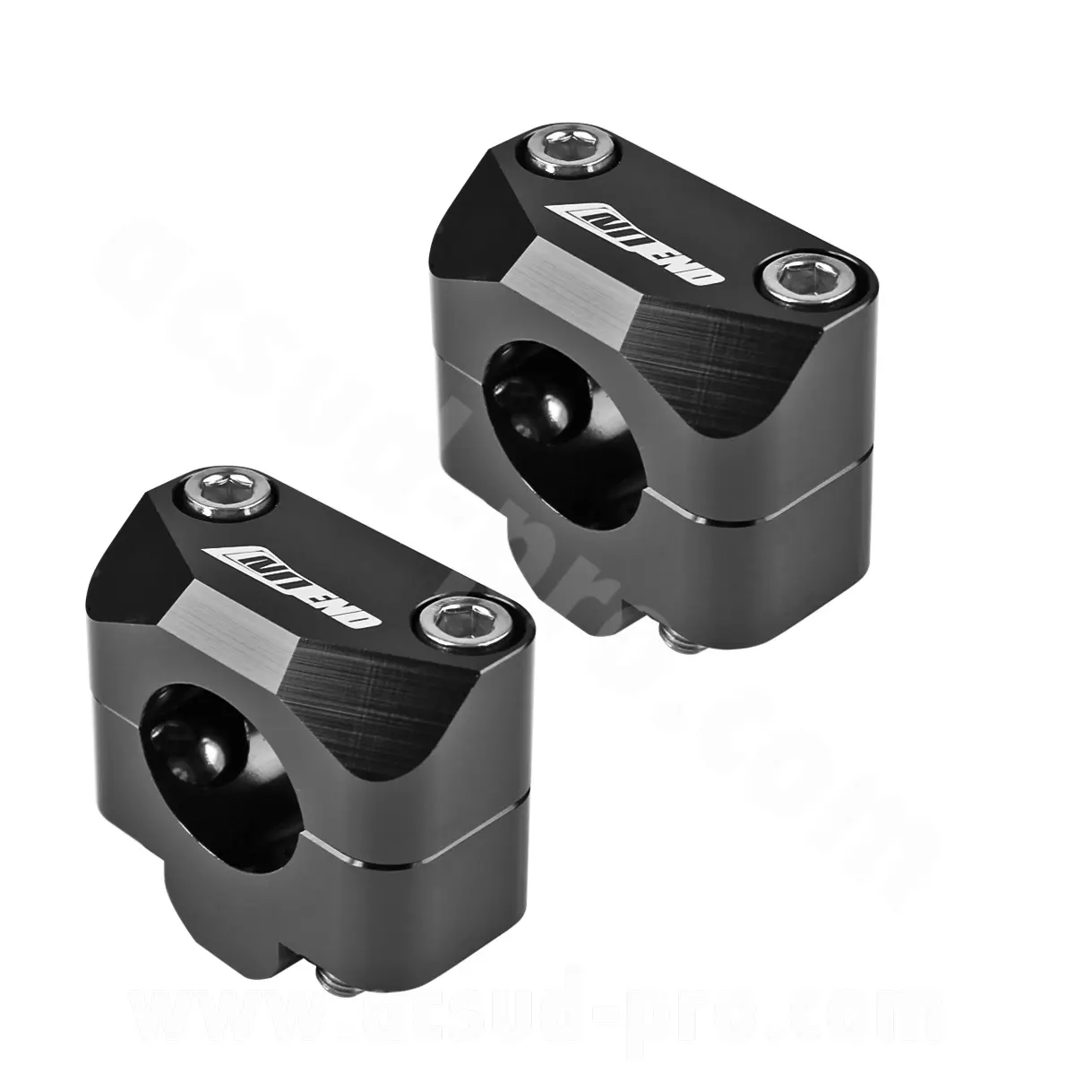 Paire de pontets de guidon aluminium anodisé noir adaptable Ø28.6