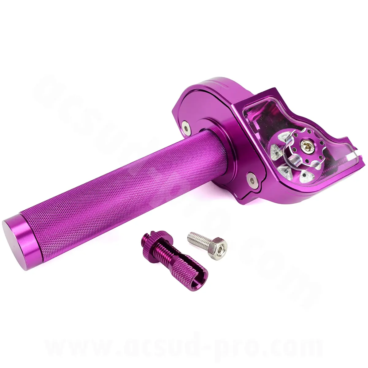 Poignée gaz sans tirage Holorger alu violet