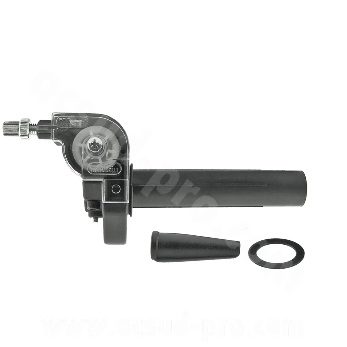 Poignée de gaz Domino Formula aluminium noir 50 à boîte