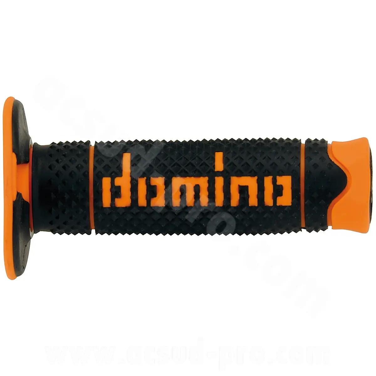 Revestimiento de manillar Domino Offroad bicomponente negro/naranja A260 closed end 120 mm (el par)