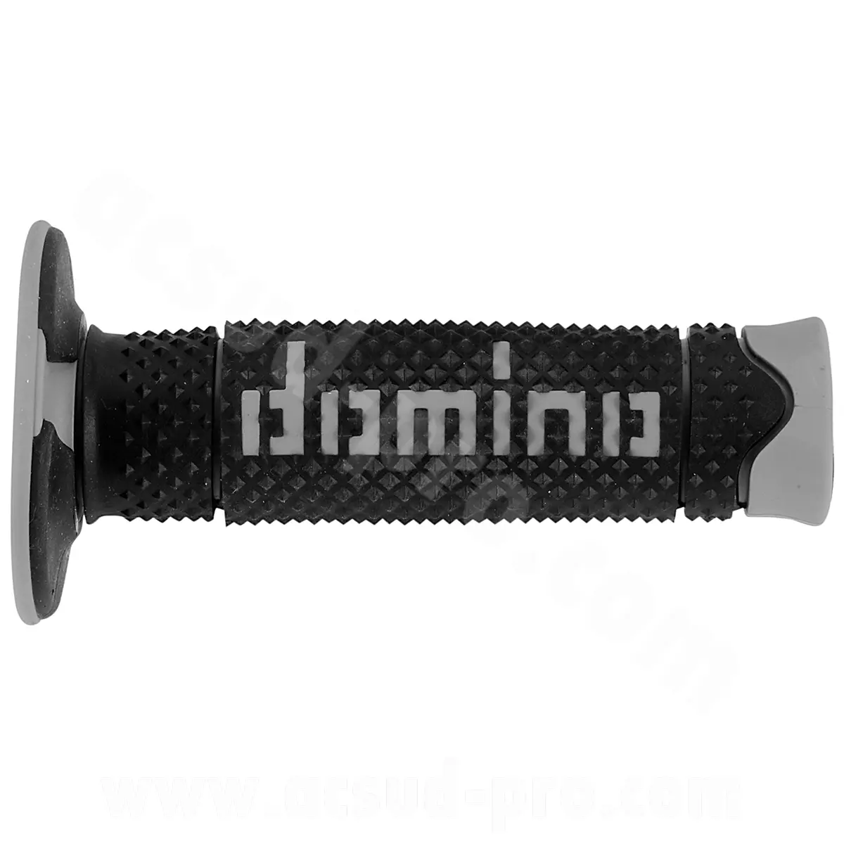 Revêtement poignée Domino Offroad bi-composants noir/gris A260 closed end 120 mm (la paire)