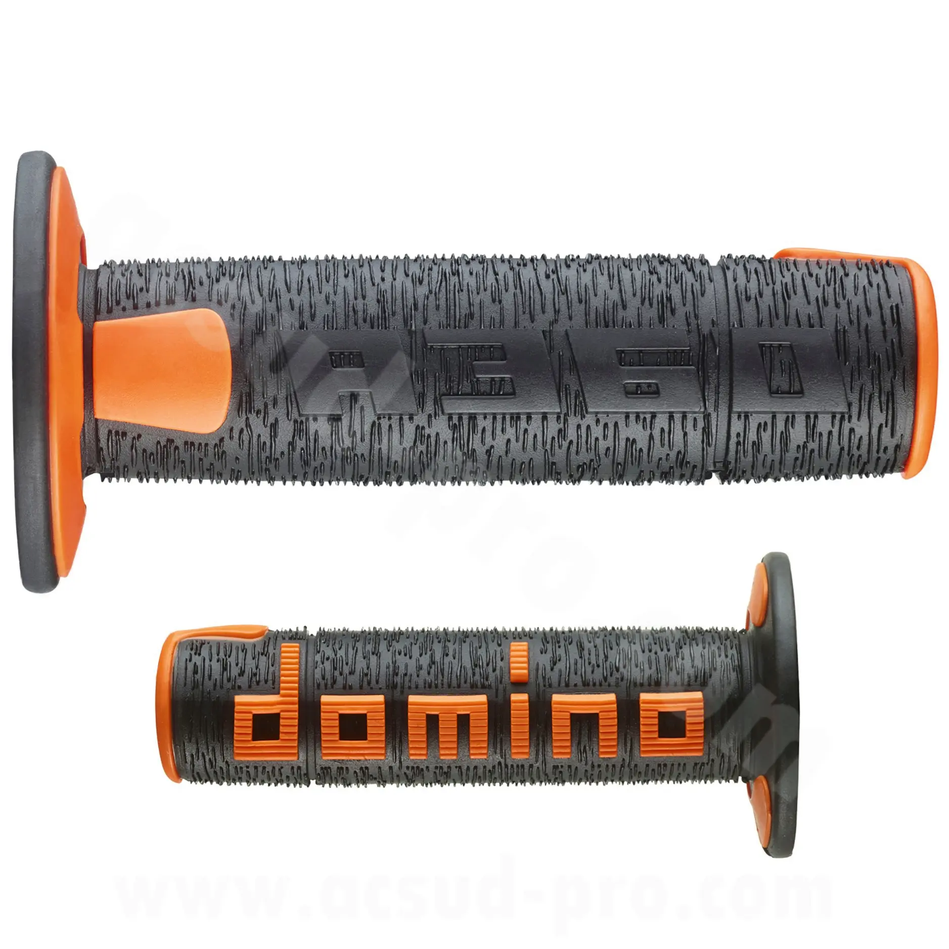 DOMINO Poignées Offroad noir/orange
