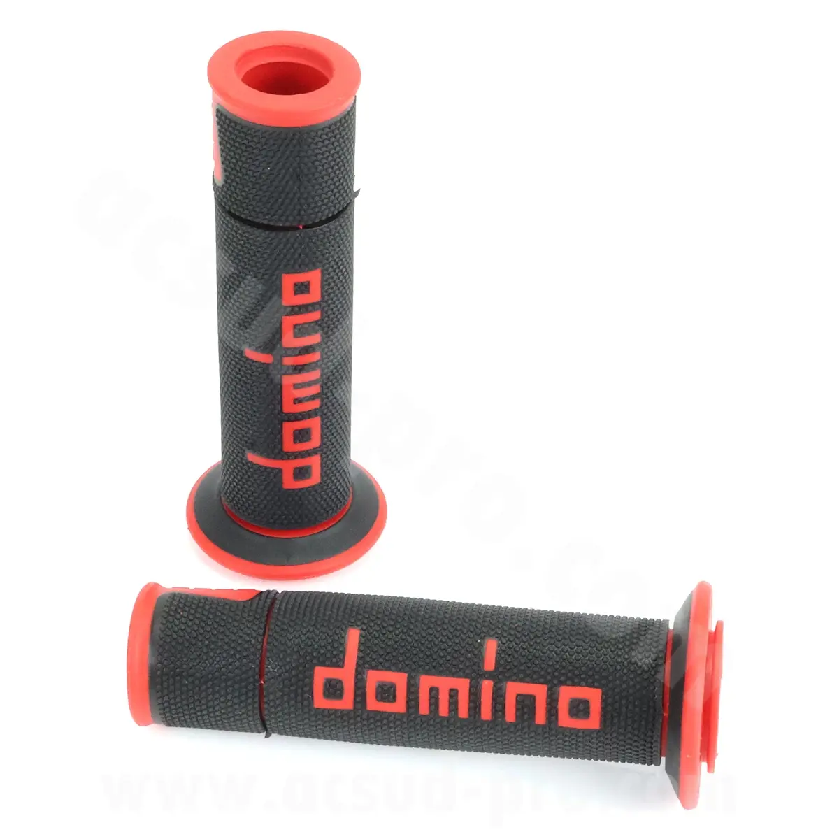 Domino 오토바이 온로드 A450 블랙/레드 오픈 엔드 그립 커버 120-125 mm (1쌍)