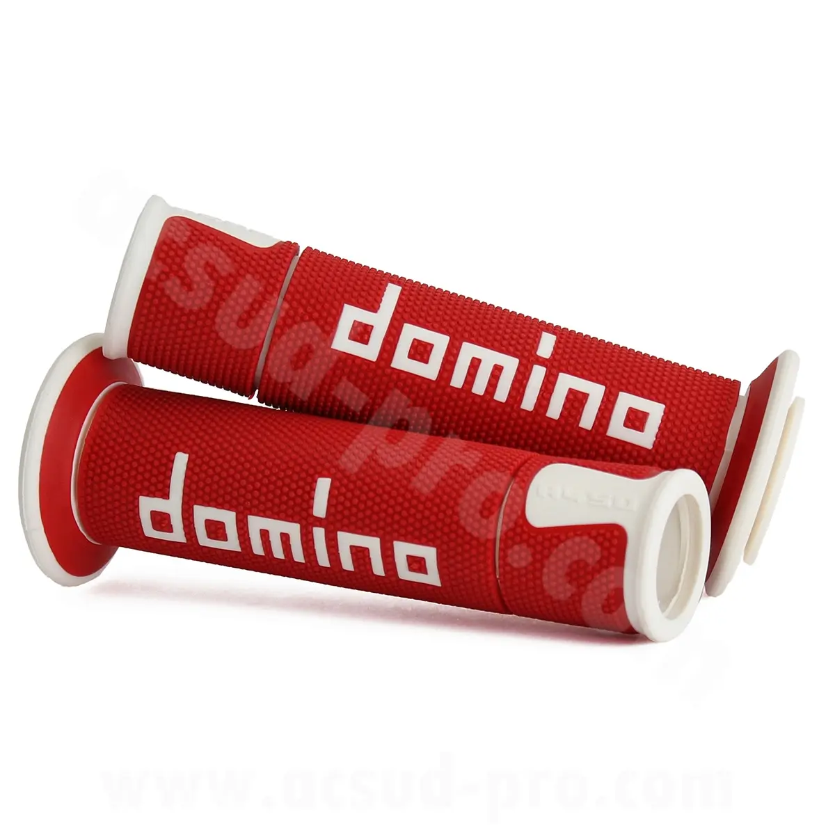 Povrch řídítek Domino moto on road A450 červená/bílá open end 120-125 mm (pár)